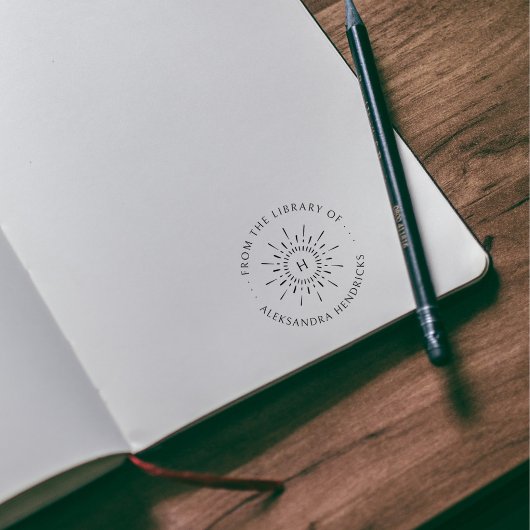 Sunヴィンテージ名前をカスタムするイニシャル図書 ラバースタンプ