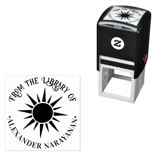 Sun素朴輝くおよびRaysライブラリのブック名 セルフインキングスタンプ (インサイチュ)