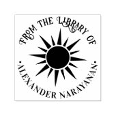 Sun素朴輝くおよびRaysライブラリのブック名 セルフインキングスタンプ (デザイン)