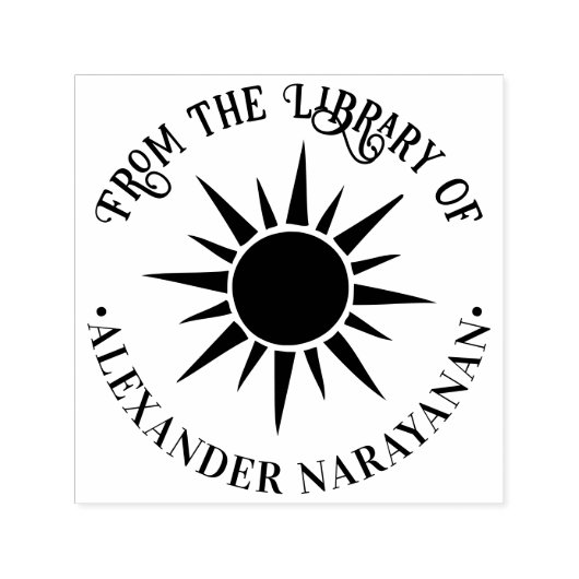 Sun素朴輝くおよびRaysライブラリのブック名 セルフインキングスタンプ (デザイン)
