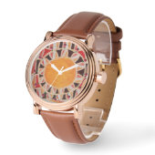 SUN 太陽の ENERGY/オレンジ色の黄色、白、黒 腕時計 (傾斜)