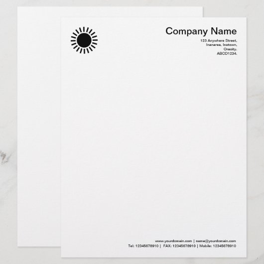 Sun 01 – 黒 レターヘッド (正面/裏面)