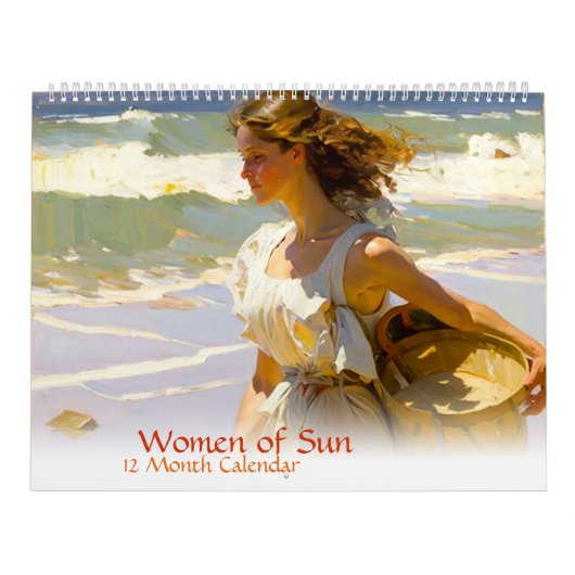 Sun 12か月カレンダーの女性(分割ページ) カレンダー (カバー)