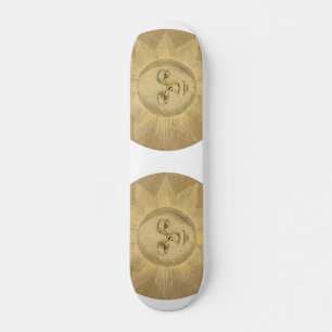 Sun - 1780年頃の太陽のアンティークマップからの詳細 スケートボード