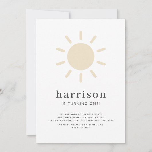 Sun 1st Birthday招待状 招待状 (正面)