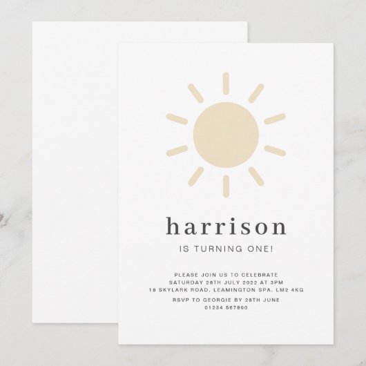 Sun 1st Birthday招待状 招待状 (正面/裏面)