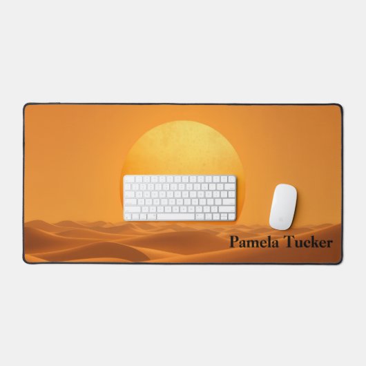 Sun Abstract Amber Modern Minimalist デスクマット (キーボード&マウス)