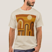 Sun and Arches Mid Century Modern Geometric Design Tシャツ (正面)