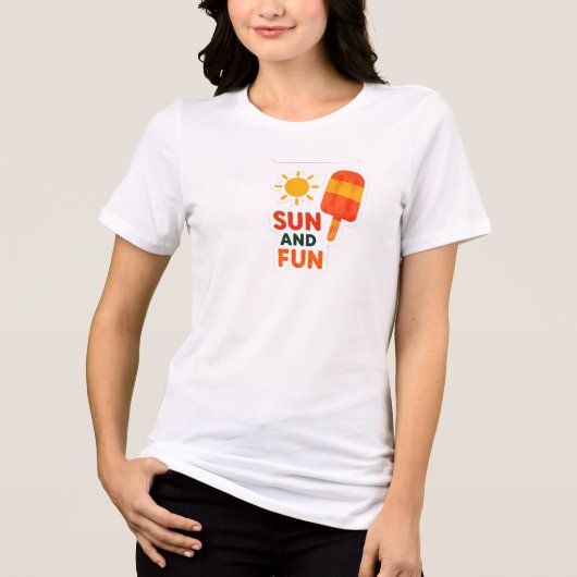 Sun and Fun – Bright Summer Vibes Sticker トライブレンドＴシャツ (正面)
