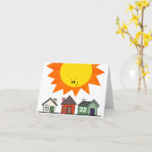 Sun and Housesカード カード (黄色い花)