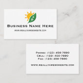 Sun and Leaf with Electricity Zap Business Card 名刺 (正面/裏面)