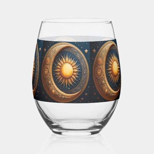 Sun and Moon Celestial ステムなしワイングラス (裏面)