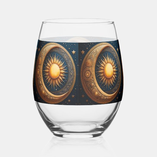 Sun and Moon Celestial  ステムなしワイングラス (右)