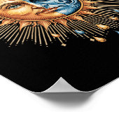 Sun And Moon Celestial Boho Mystical Hipe 90s  ポスター (角)