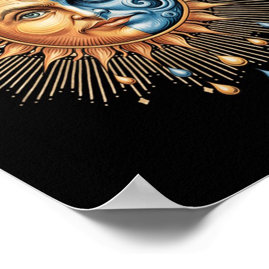 Sun And Moon Celestial Boho Mystical Hipe 90s ポスター (角)