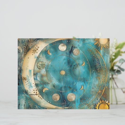 Sun and Moon Celestial Pattern Scrapbook Paper (スタンド正面)