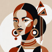 Sun and Moon Face Art Dualism Day and Night Geomet ポスター