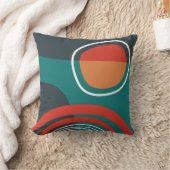 Sun and rainbow blue red white boho artwork クッション (ブランケット)