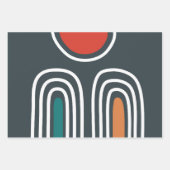 Sun and rainbow boho artwork ラッピングペーパーシート (正面3)