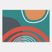 Sun and rainbow boho artwork ラッピングペーパーシート (正面)