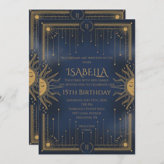 sun and stars 招待状 (正面/裏面)