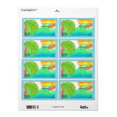 Sun and Surf Business Card Template ラベル (フルシート)