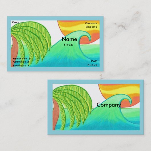 Sun and Surf Business Card Template 名刺 (正面/裏面)