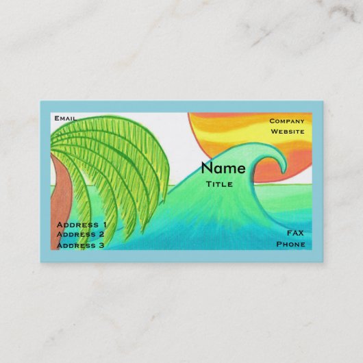 Sun and Surf Business Card Template 名刺 (正面)