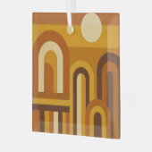 Sun & Arches Mid Century Modern Geometric Design ガラスオーナメント (正面左)
