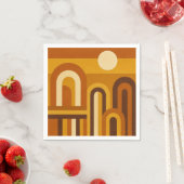 Sun & Arches Mid Century Modern Geometric Design スタンダードカクテルナプキン (インサイチュ)