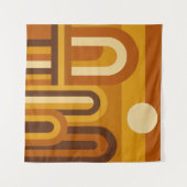 Sun & Arches Mid Century Modern Geometric Design タペストリー (正面(横))