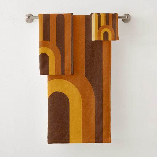 Sun & Arches Mid Century Modern Geometric Design バスタオルセット (インサイチュ)