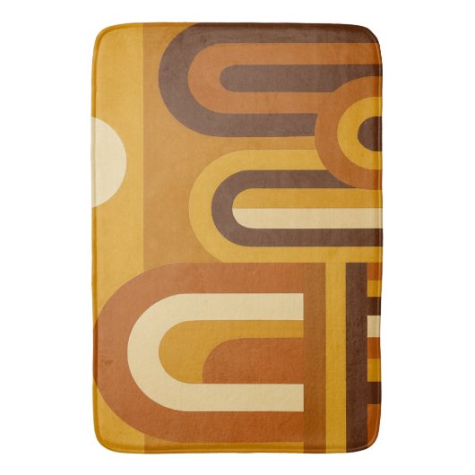 Sun & Arches Mid Century Modern Geometric Design バスマット (正面縦)