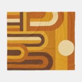 Sun & Arches Mid Century Modern Geometric Design フリースブランケット (正面(横))