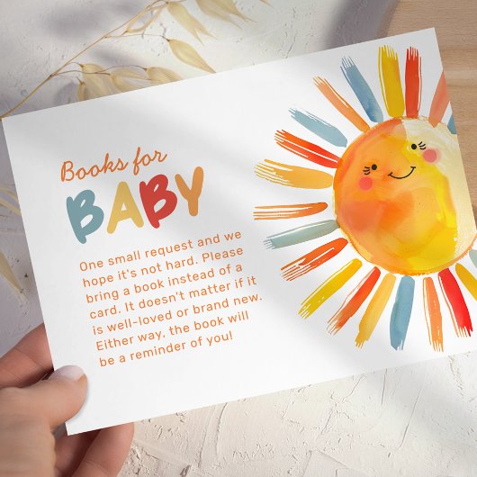 Sun Baby Shower Book Request Enclosureカード エンクロージャーカード