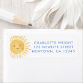 Sun Baby Shower Return Address ラベル (インサイチュ)
