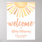 Sun Baby Shower Welcome Sign ポスター (正面)
