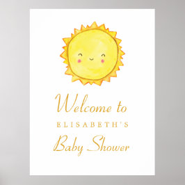 Sun Baby Shower Welcome Sign / Thank You download ポスター