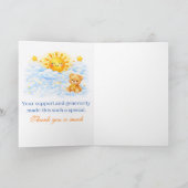 Sun Bear Clouds Baby Shower Thank You Card カード (内部)