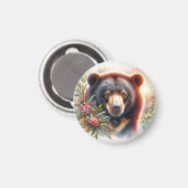 Sun Bear Floral Watercolor マグネット (正面/裏面)