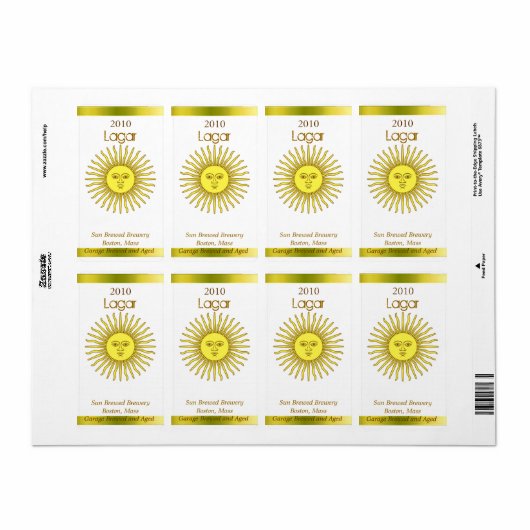 Sun Beerラベル ラベル (フルシート)