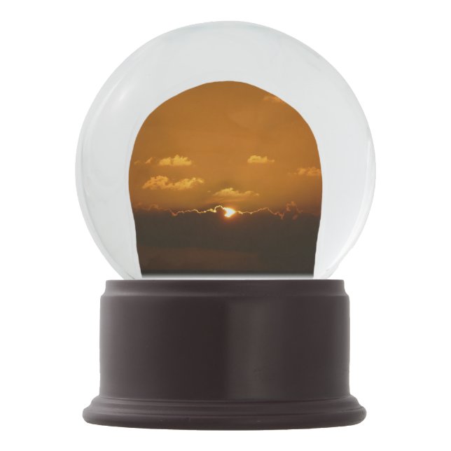 Sun Behind Clouds I Orange Seascape スノーグローブ (正面)