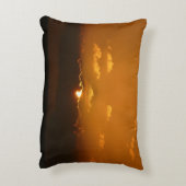 Sun Behind Clouds I Orange Sunset Photo アクセントクッション (裏面(縦))