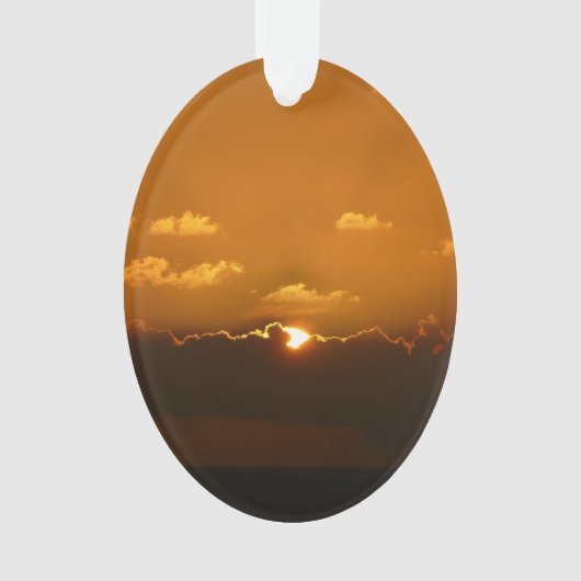 Sun Behind Clouds I Orange Sunset Photo オーナメント (正面)