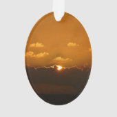 Sun Behind Clouds I Orange Sunset Photo オーナメント (裏面)