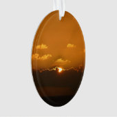 Sun Behind Clouds I Orange Sunset Photo オーナメント (正面)