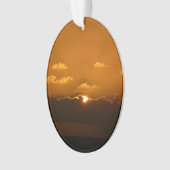 Sun Behind Clouds I Orange Sunset Photo オーナメント (正面)
