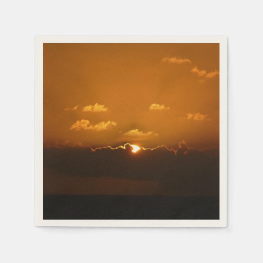 Sun Behind Clouds I Orange Sunset Photo スタンダードカクテルナプキン (正面)