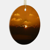 Sun Behind Clouds I Orange Sunset Photo セラミックオーナメント (右)