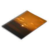 Sun Behind Clouds I Orange Sunset Photo ノートブック (左側)